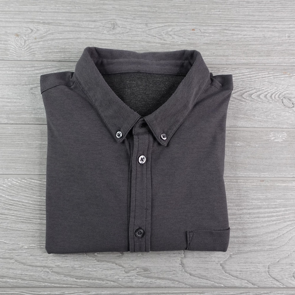 Vuori Ace Long Sleeve Button Down Shirt Dark Grey Men's Size XL V185 Performance